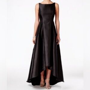 NWT Adrianna Pappel High Low Black Gown